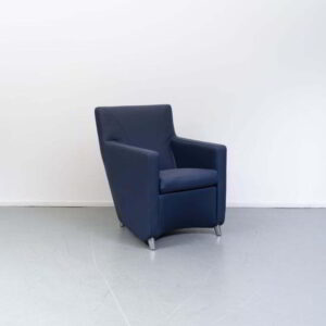 Leolux Dolcinea fauteuils - kobaltblauw leder