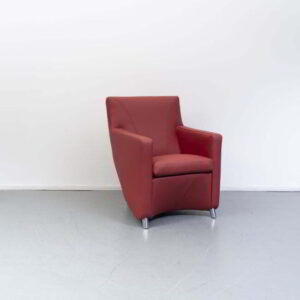 Leolux Dolcinea Fauteuil Cherry Rood Leder - Nieuwstaat!