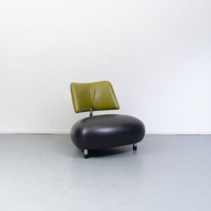 Leolux Pallone fauteuils uitgevoerd in zwart/groen
