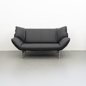 Leolux Tango 2-zits/192cm Bank Zwart Leer - Gepolijst