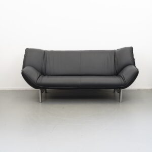 Leolux Tango 3-zits/223cm Bank Zwart Leer - Gepolijst
