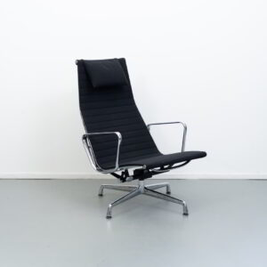Vitra Eames EA 124 Fauteuil Zwart Hopsak - Chroom