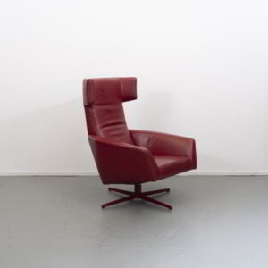 Leolux Elixir verstelbare fauteuils Rood leder