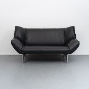 Leolux Tango 2 zits bank zwart leder (glad/soepel)