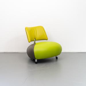 Leolux Pallone Fauteuil Groen/Grijs/Geel - Chroom