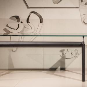 Cassina Le Corbusier LC6 Tafel Froasted Glas - Zwart