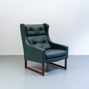 Kill International Fauteuil Hoog Groen Leer - Hout