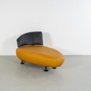 Leolux Kikko Chaise Longue Zwart/Maïsgeel - Zwart Frame
