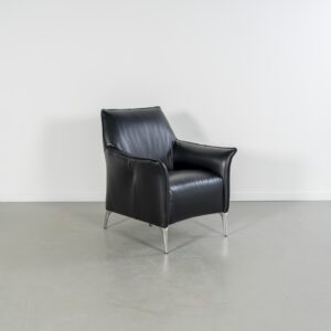 Leolux Mayuro Fauteuil Zwart Leer - Chroom