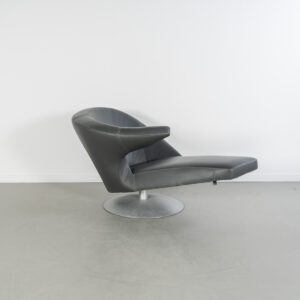 Leolux Parabolica Fauteuil Links Grijs Leer - Aluminium
