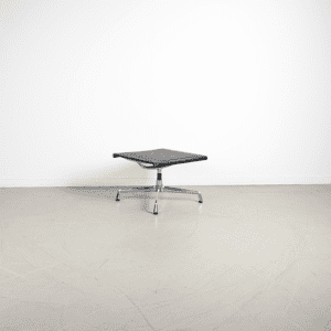 Vitra Eames EA 125 Voetenbank Zwart Leer - Chroom