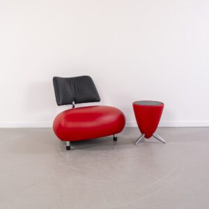 Leolux Set Pallone + TamTam Rood/Zwart Leer - Bloemmotief