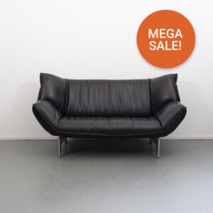 Leolux Tango 3-zits/223cm Bank Zwart Leer