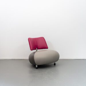 Leolux Pallone Fauteuil Donker-/Lichtgrijs/Roze - Chroom