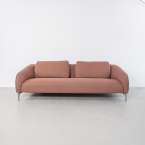 Leolux Elias Bank 3,5-zits/250cm Rood Stof - Grijs leer