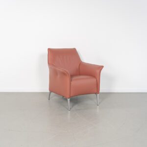 Leolux Mayuro Fauteuil Oudroze Leer - Chroom Frame
