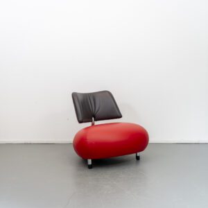 Leolux Pallone Fauteuil Rood/Donkerbruin - Chroom