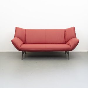 Leolux Tango 2-zits/192cm Bank Rood Leer - Metaal