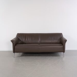 Leolux Mayon Bank 3-zits/198cm Lichtbruin Leer - Staal