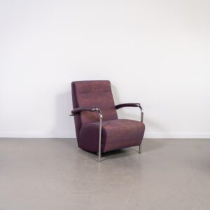 Leolux Scylla Fauteuil Hoog Paars Gemêleerd - Paars Leer