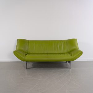 Leolux Tango 3-zits/223cm Bank Limegroen Leer - Gepolijst