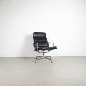Vitra Eames Ea216 Zwart Leer Aluminium
