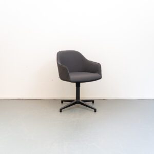 Vitra Softshell Stoel Grijs Stof - Zwart