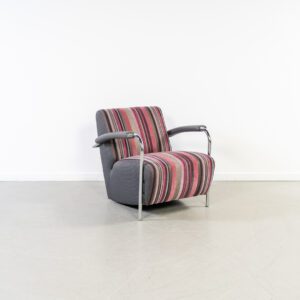 Leolux Scylla Fauteuil Laag Roze/Wit/Bruin/ Stof