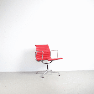 Vitra Eames Ea108 Stoel Rood leer – Aluminium