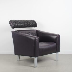 Leolux Patachou Fauteuil Paars Leer - Chroom