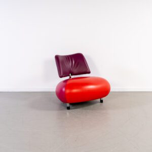 Leolux Pallone Fauteuil Rood/Roze/Paars – Chroom