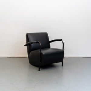 Leolux Scylla Fauteuil Laag Zwart Leer - Zwart