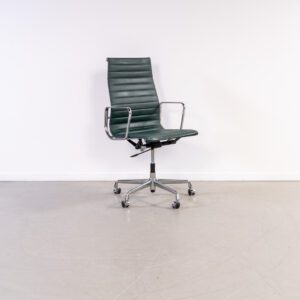 Vitra Eames EA 119 Bureaustoel Donkergroen Leer - Chroom