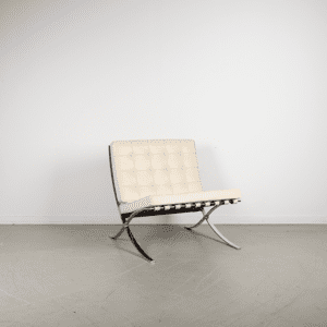 Knoll Barcelona Fauteuil Wit Leer - Chroom