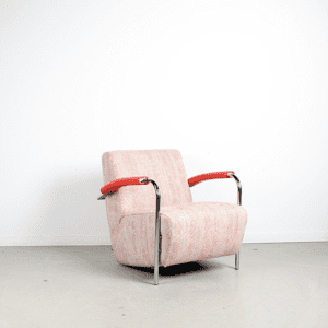 Leolux Scylla Fauteuil Laag Roze/Rood Stof – Gemêleerd
