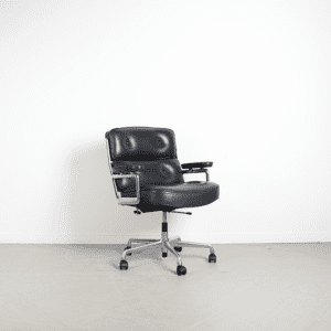 Vitra Eames Lobby Chair ES 104 bureaustoel Donker Grijs leer