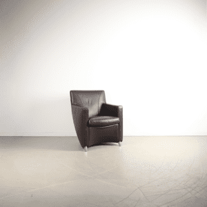 Leolux Dolcinea Fauteuil Bruin Leer – Aluminium