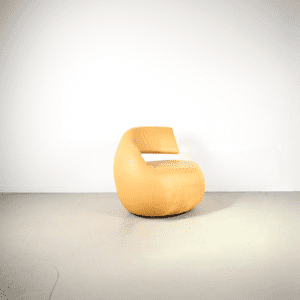 Leolux Gisa Fauteuil Draaibaar Okergeel – Leer