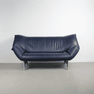 Leolux Tango 2-zits/192cm Bank Blauw Leer – Gepolijst