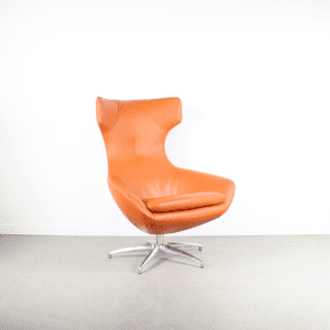 Leolux Caruzzo PLUS Fauteuil Oranje Leer – Chroom