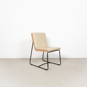 Leolux Spring Stoel Creme/Beige Leer – Chroom