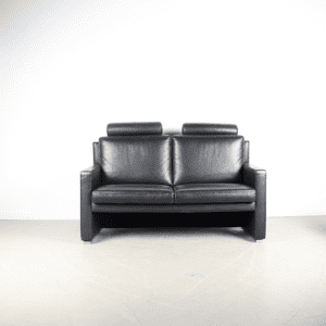 Leolux Timandra Bank 2-zits/148cm Leder – Zwart