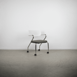 Vitra Visaroll Bureaustoel – Grijs Stof / Wit Kunststof