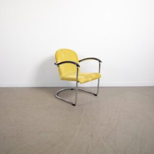 Gispen 414 Fauteuil Geel Manchester Stof – Chroom