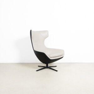 Leolux Caruzzo Fauteuil Wit/Zwart Leer - Zwart