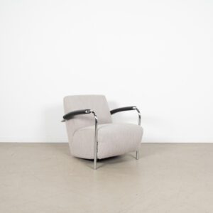 Leolux Scylla Fauteuil Laag Lichtgrijs Gemêleerd Stof