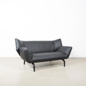 Leolux Tango Bank 2-Zits Zwart Leer
